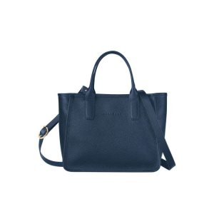 Torebki Longchamp Skórzane Granatowe | 2178-DYOAK