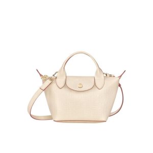 Torebki Longchamp Xs Ecru Skórzane Beżowe | 6915-TPGAC