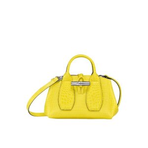 Torebki Longchamp Xs Skórzane Cytrynowy | 7109-GQVMS