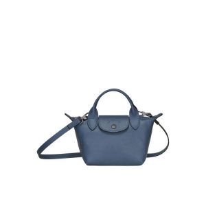 Torebki Longchamp Xs Skórzane Niebieskie | 5379-TGSJE