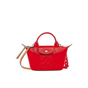 Torebki Longchamp Xs Vermilion Skórzane Czerwone | 3819-LIONS