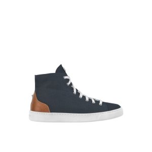 Trampki Longchamp Bawełniane Granatowe | 6410-PBSJM