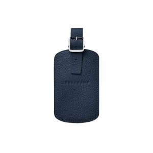 Travel Accessories Longchamp Luggage Tag Skórzane Granatowe | 5691-GXBPY