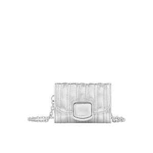 Zapinaj Portfele Longchamp Card With Skórzane Srebrne | 9542-UHGPQ
