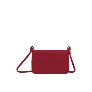 Zapinaj Portfele Longchamp On Skórzane Czerwone | 3678-PTAMD