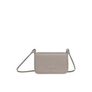 Zapinaj Portfele Longchamp On Turtledove Skórzane Szare | 5942-CFTEU