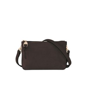 Zapinaj Portfele Longchamp Pouch Ebony Skórzane Kawa | 4139-IFLRO